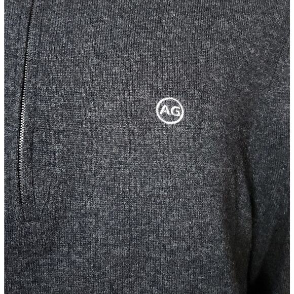 AG Adriano Goldschmied Wool Cashmere Sweater XL Green Label 1/4 Zip Gray Sweater - Picture 4 of 6